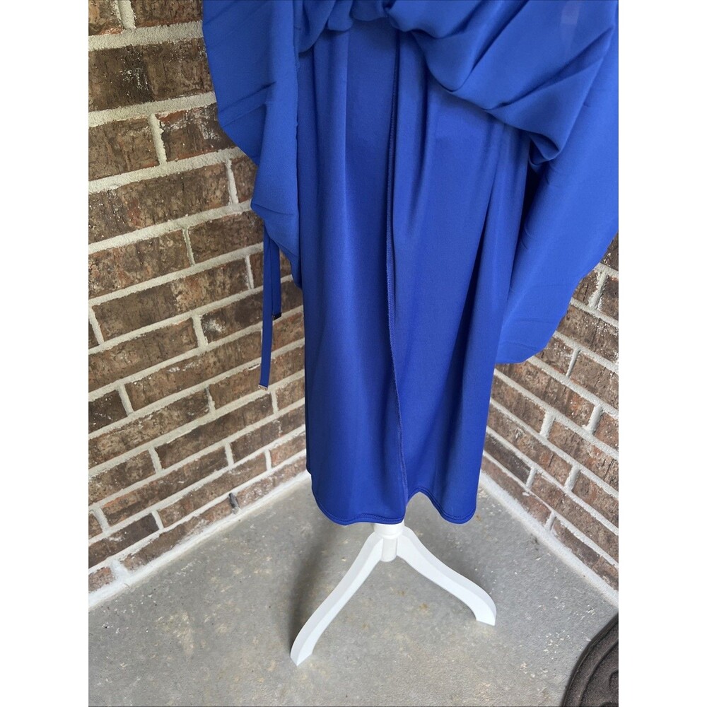 Catherine’s Woman Cobalt Blue Elastic Waist Tie Front Pleated Casual Dress 2X - Picture 8 of 16